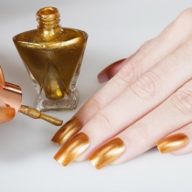 Golden nail polish Golden nail polish